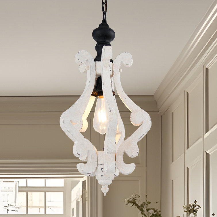 Distressed wood outlet pendant light